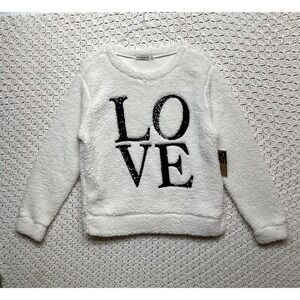 Chance or Fate Sweater Womens sie Large Ivory Love Fleece New‎